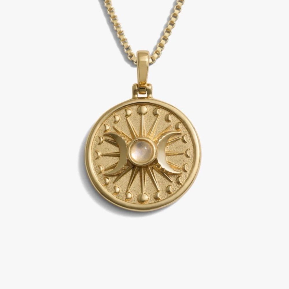 AWE Inspired Alanis Triple Moon Pendant with moonstone